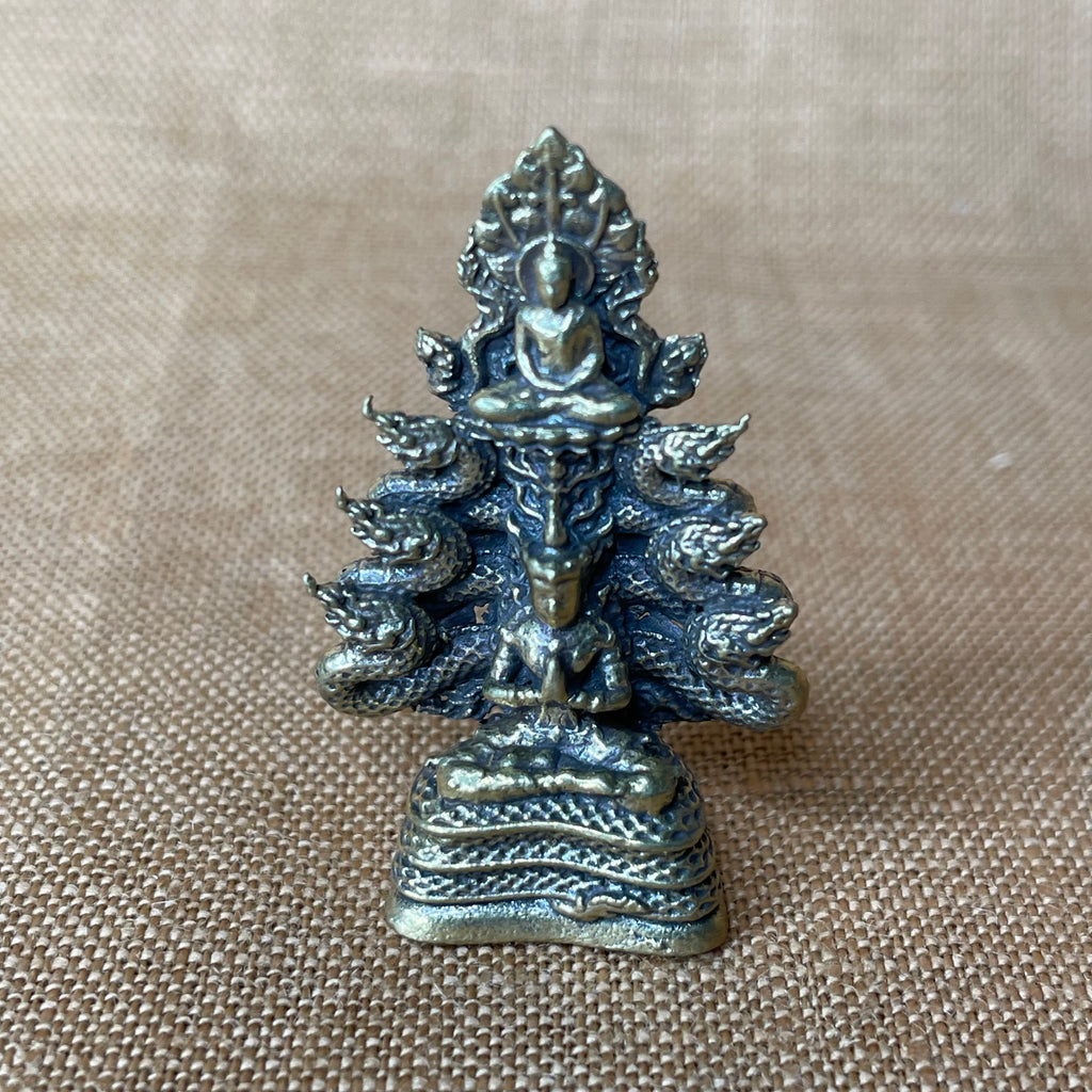 Thai Buddha with Naga Serpent Shrine Miniature