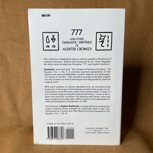 777 and Other Qabalistic Writings of Aleister Crowley