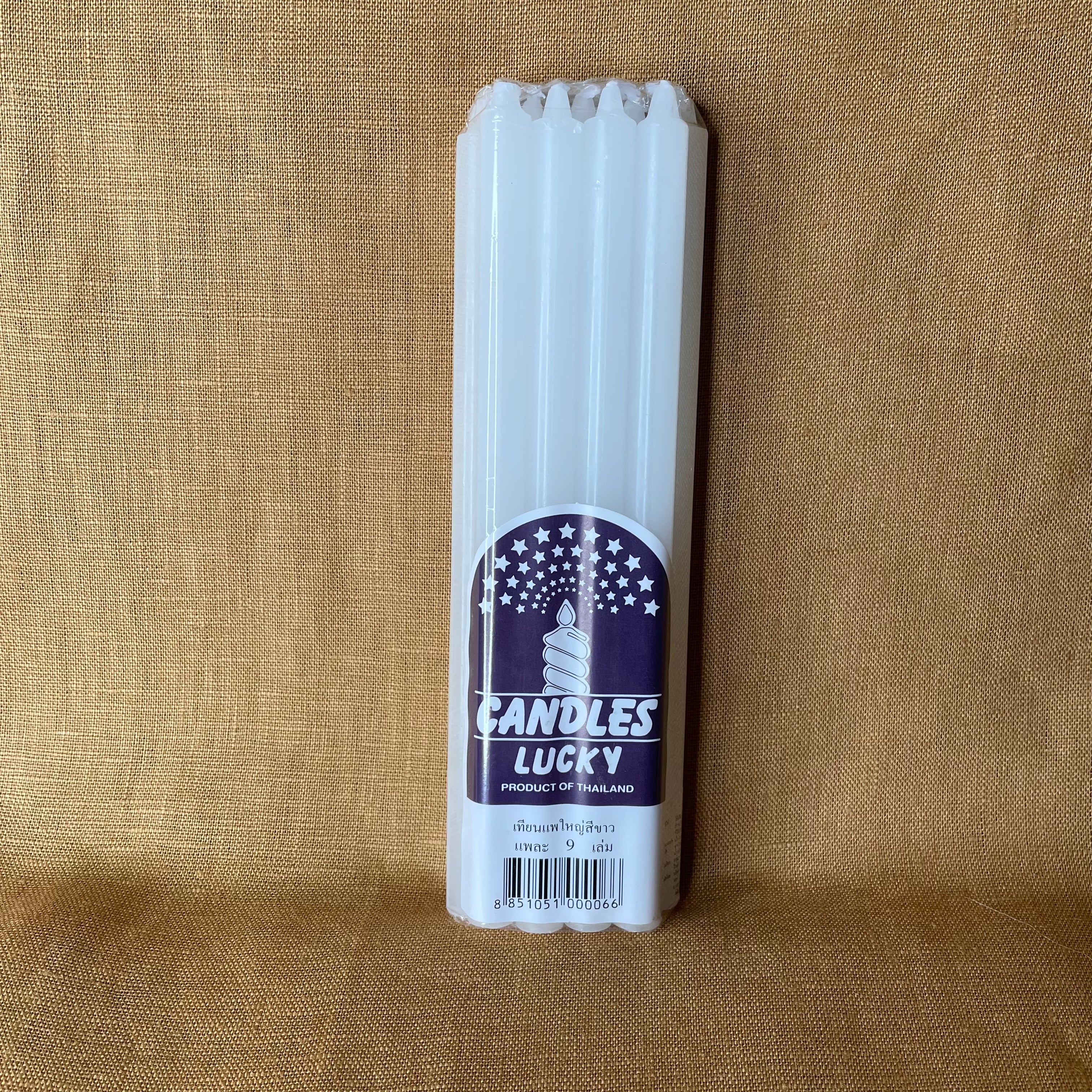 Thai White Altar / Shrine Candles — 17cm
