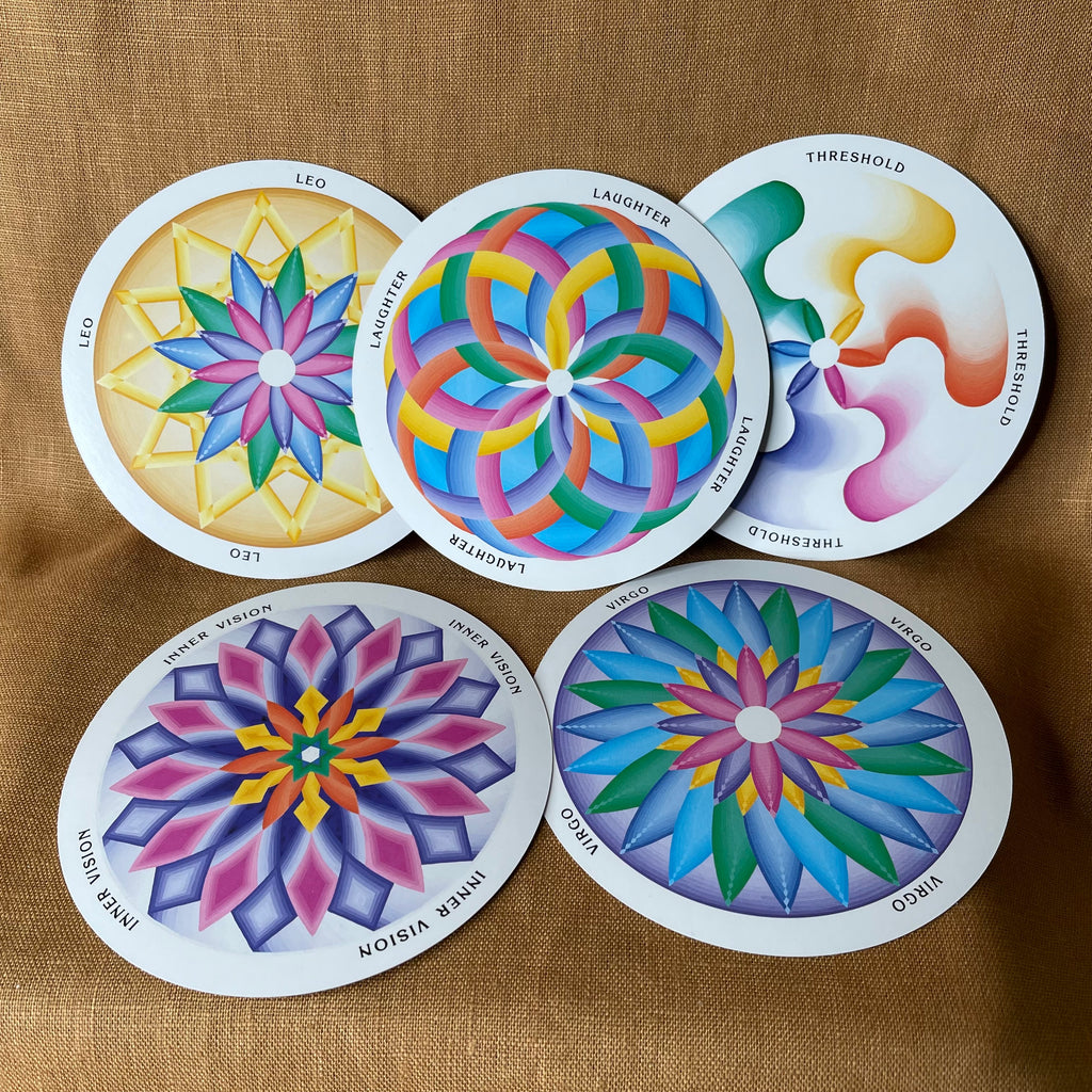 The Cosmic Deck of Initiation by Barbara M. DeLong — 52 Circular Mandala Cards