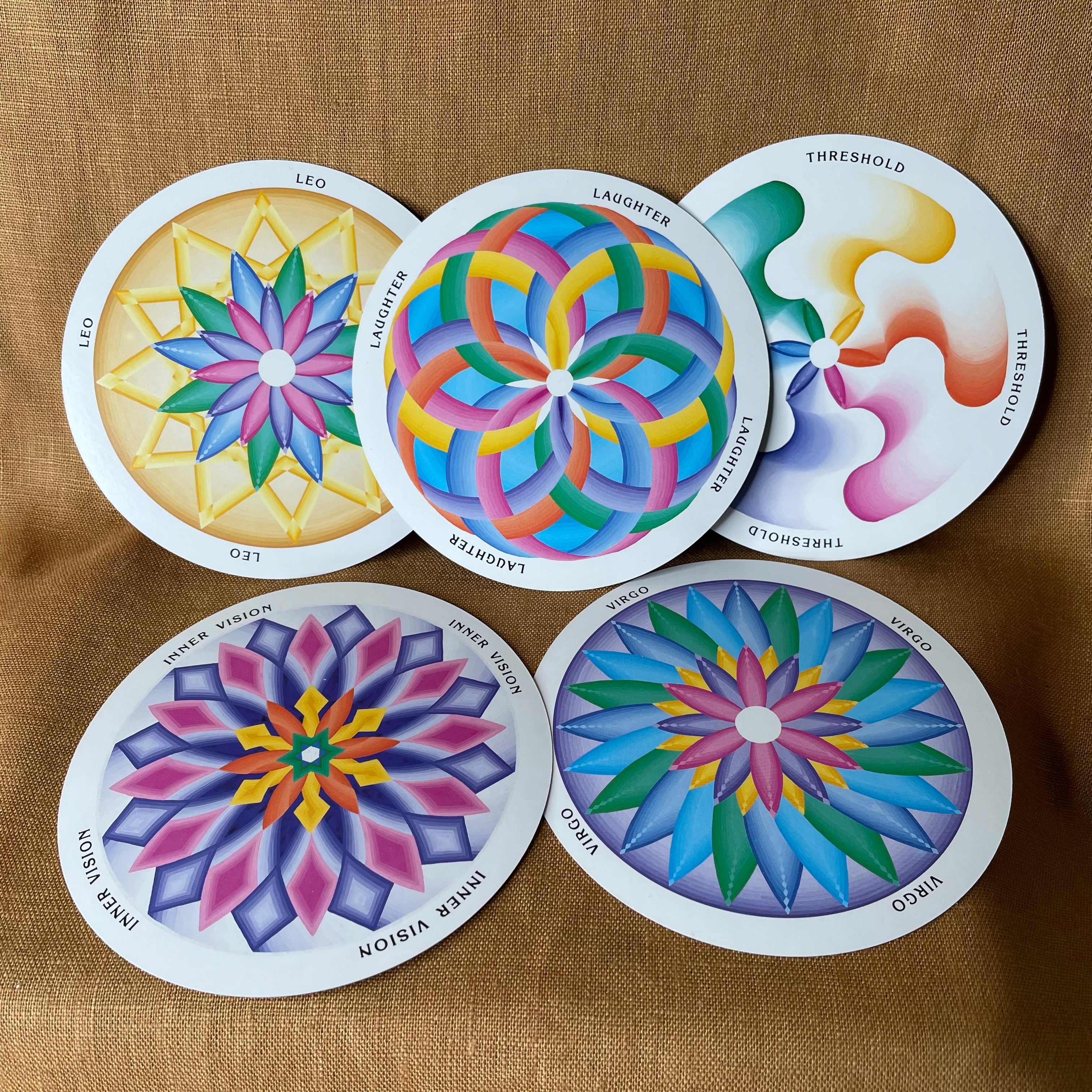 The Cosmic Deck of Initiation by Barbara M. DeLong — 52 Circular Mandala Cards