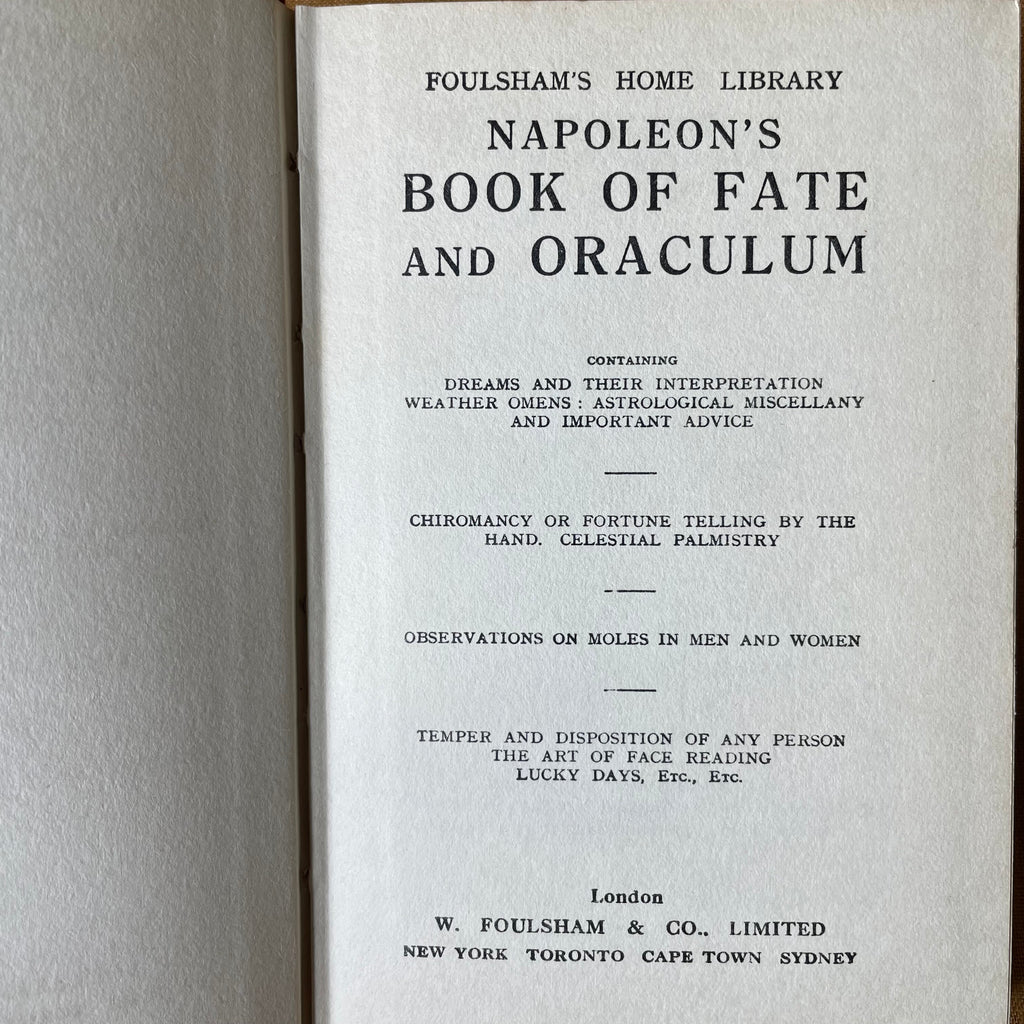 Napoleon’s Book of Fate and Oraculum