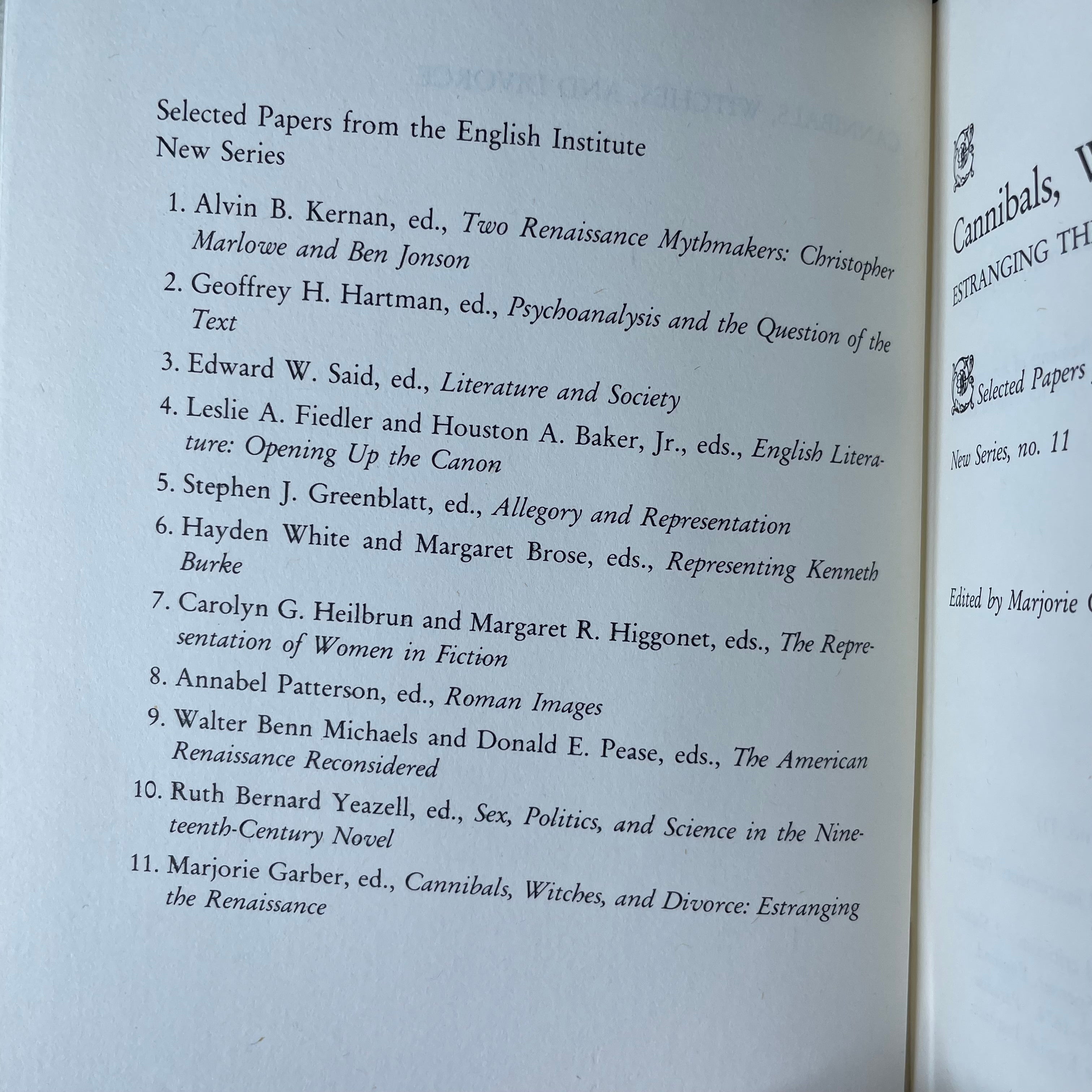 Cannibals, Witches, and Divorce: Estranging the Renaissance - edited by Marjorie Garber