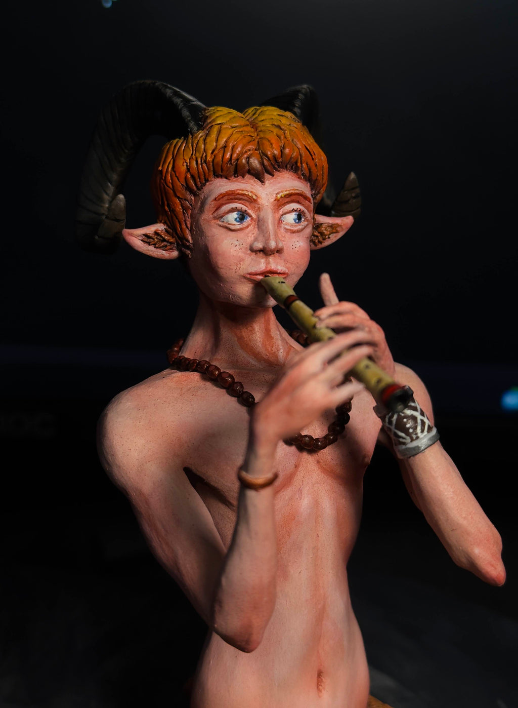 Faun handmade polymer clay sculpture