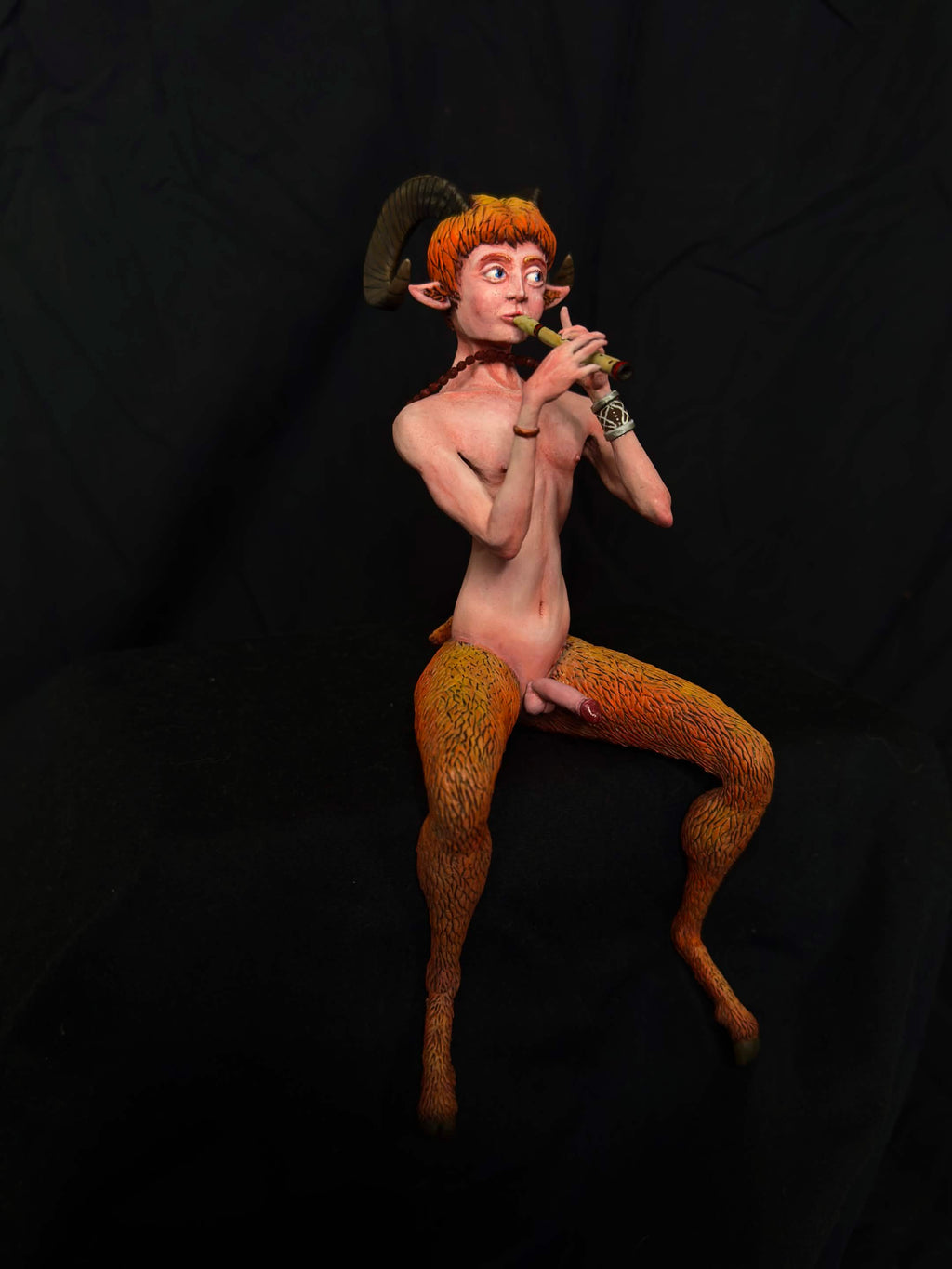 Faun handmade polymer clay sculpture