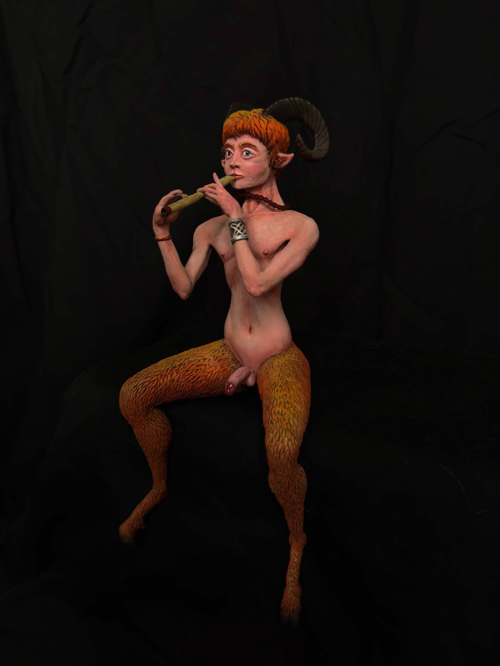 Faun handmade polymer clay sculpture