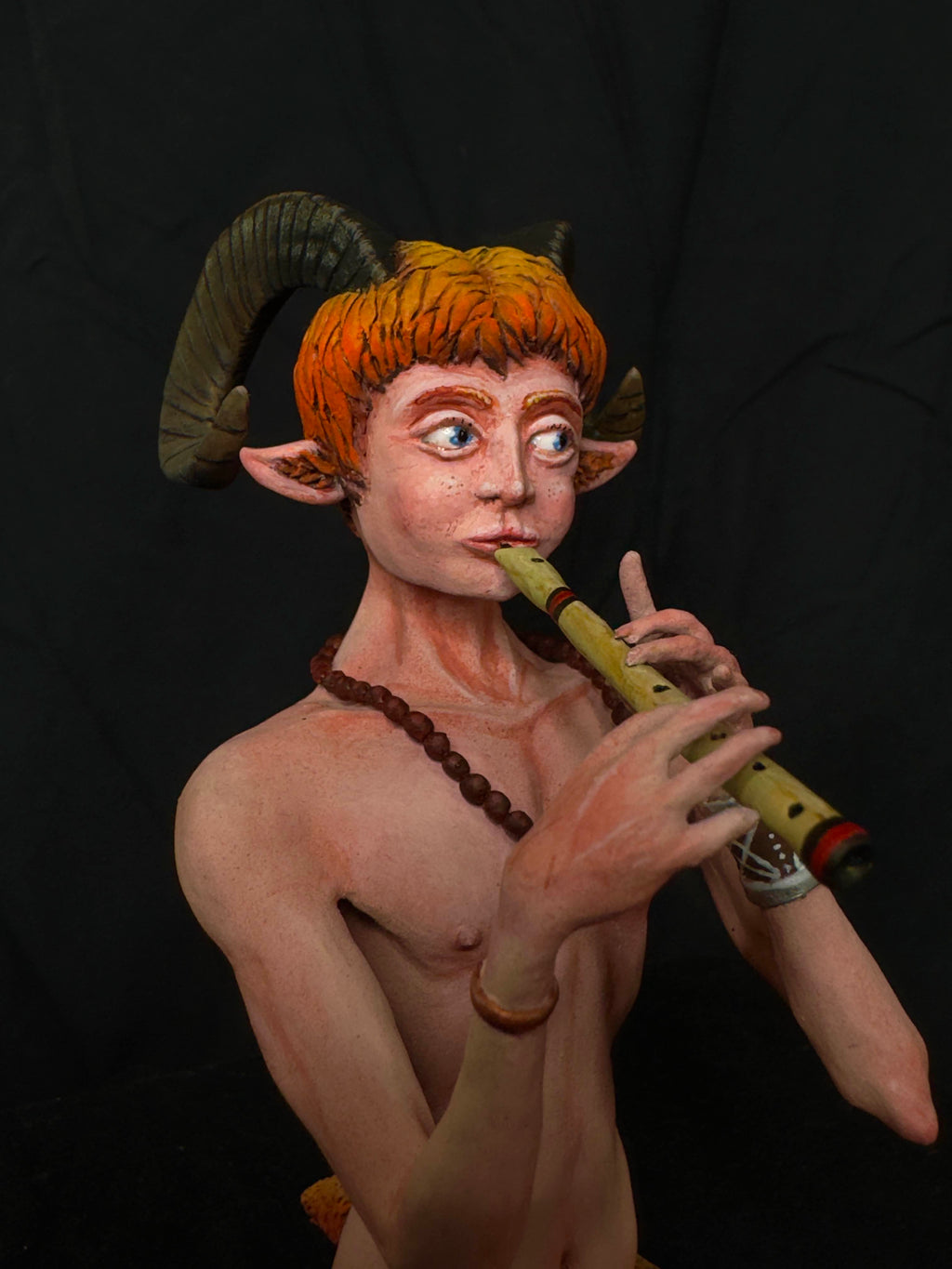 Faun handmade polymer clay sculpture