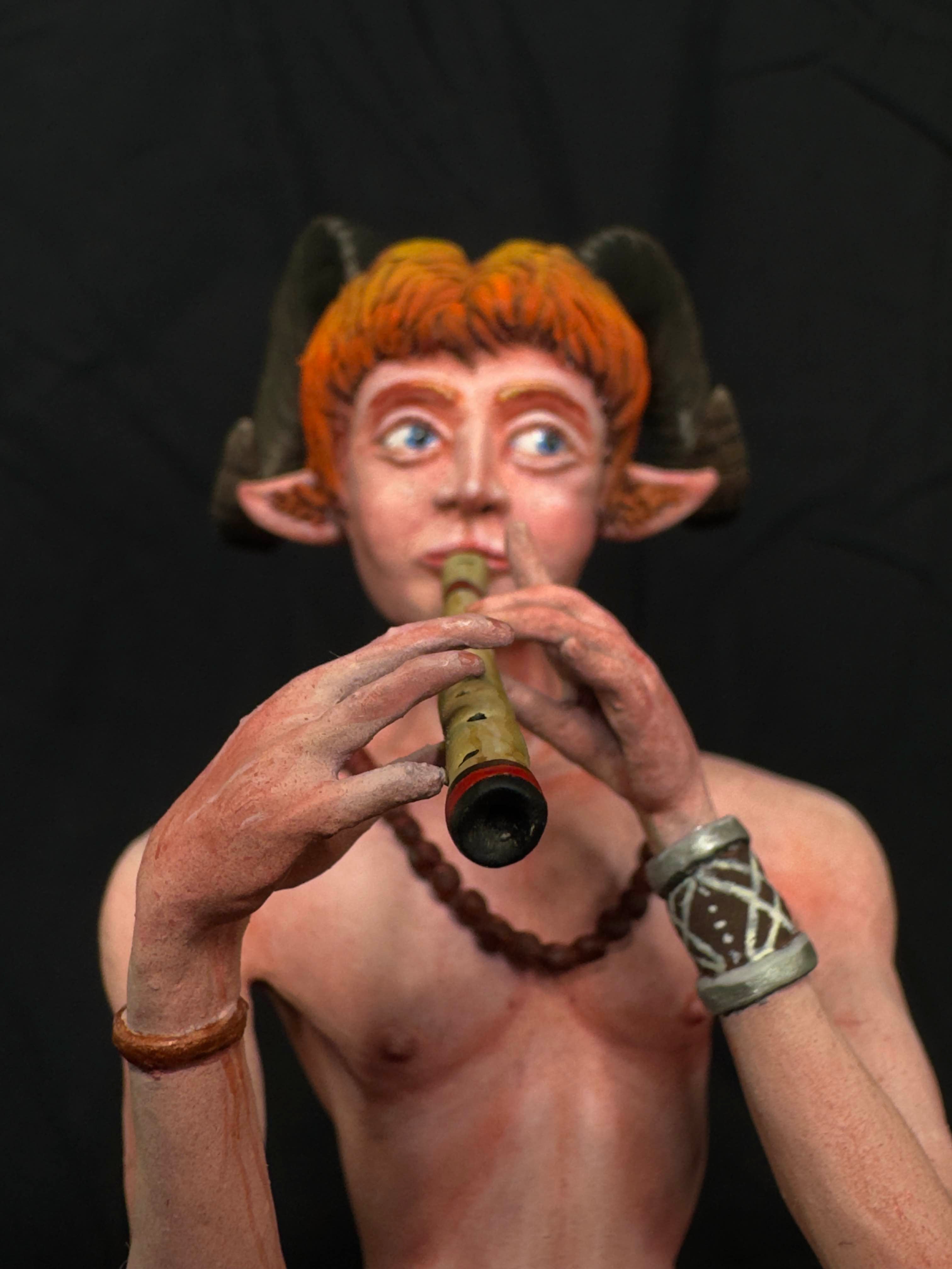 Faun handmade polymer clay sculpture