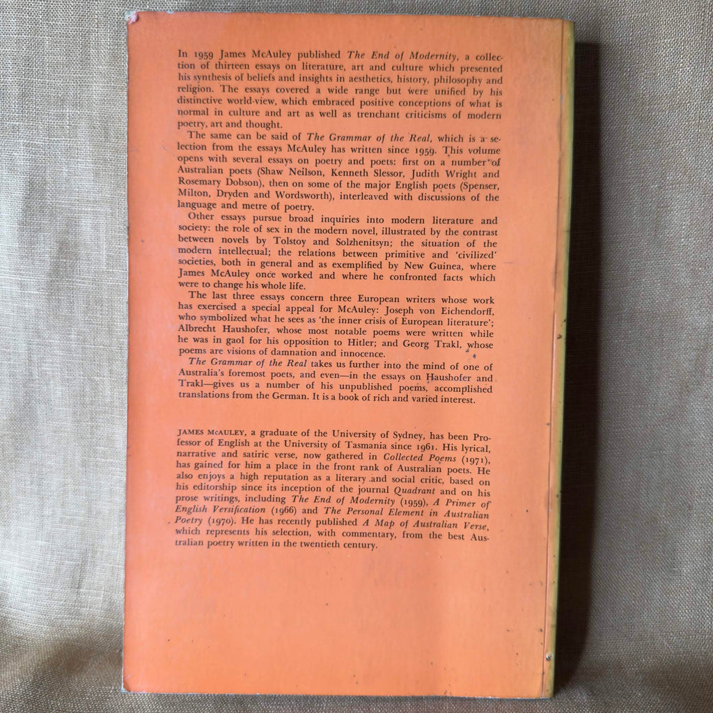 The Grammar of the Real: Selected Prose 1959–1974 — James McAuley