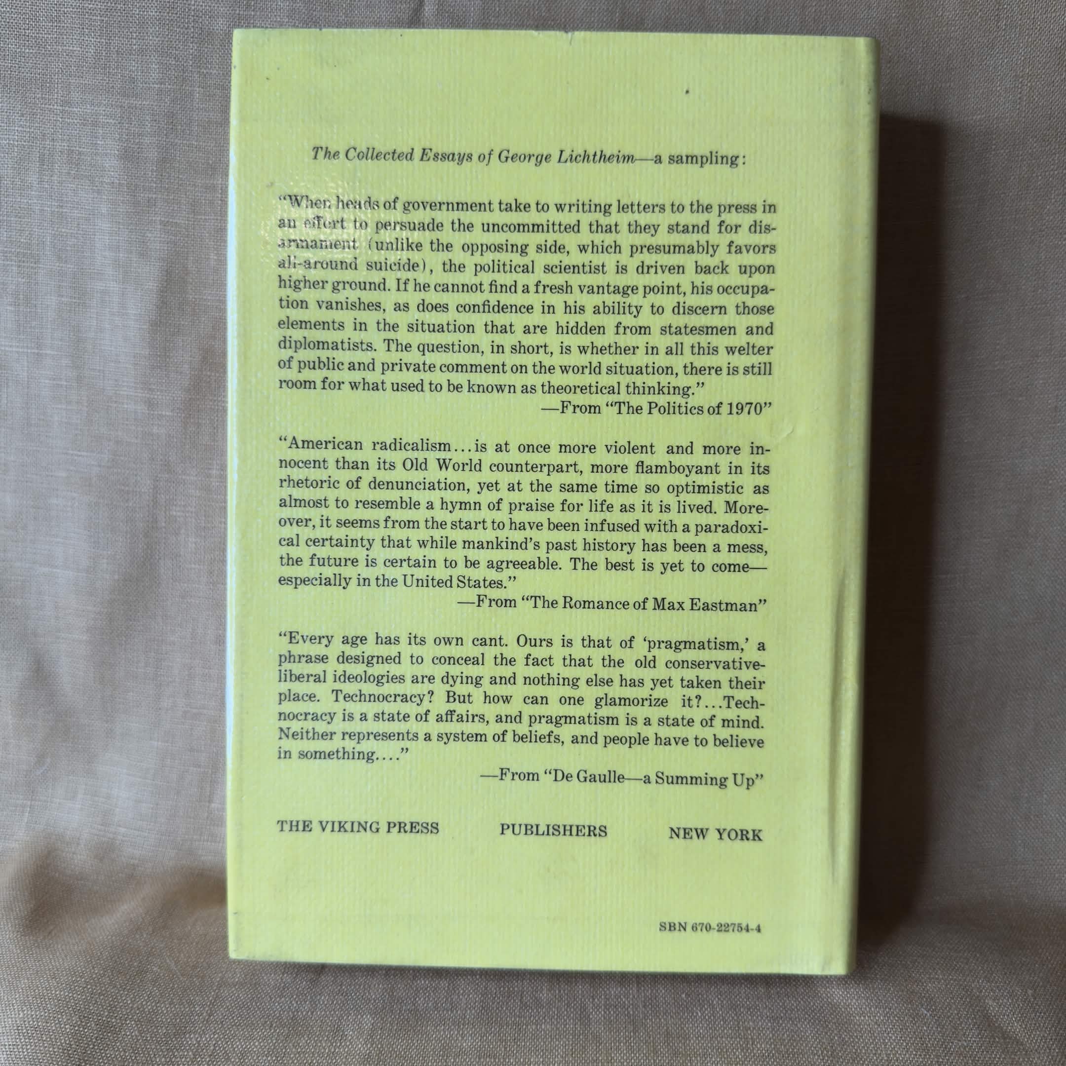 Collected Essays — George Lichtheim