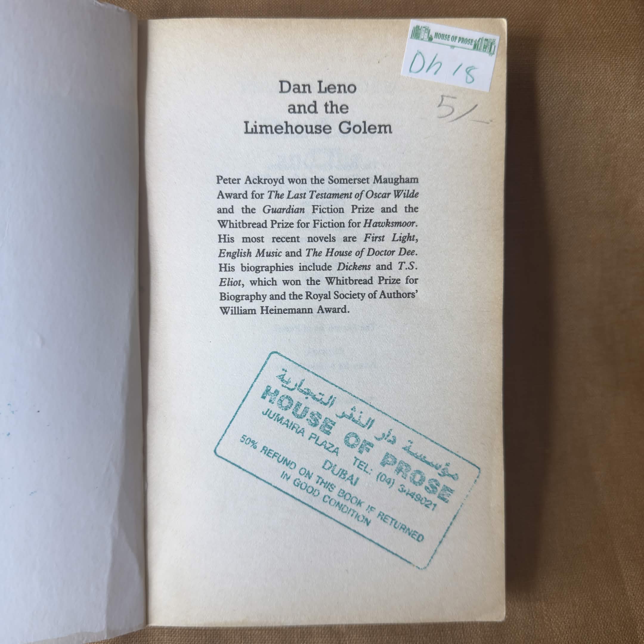Dan Leno and the Limehouse Golem — Peter Ackroyd