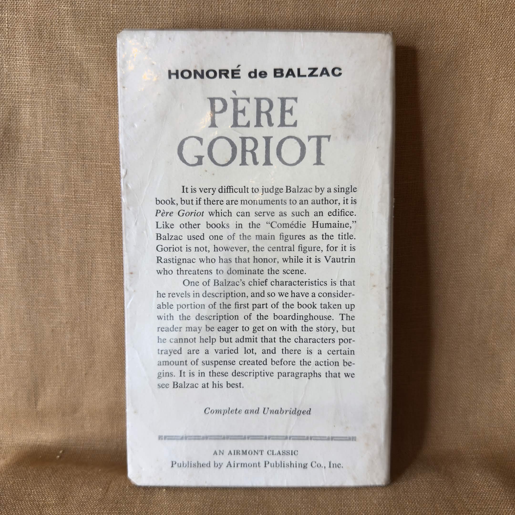 Père Goriot — Honoré de Balzac
