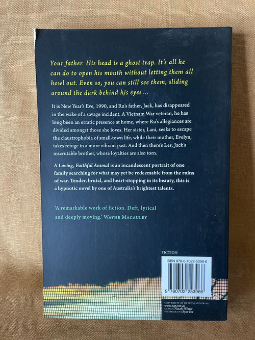 A Loving, Faithful Animal by Josephine Rowe - back cover