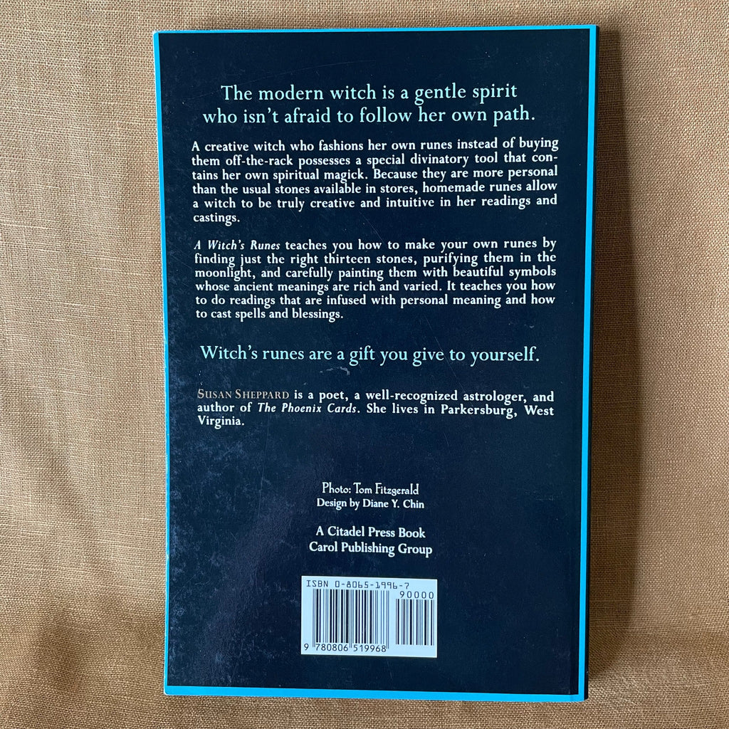 A Witch's Runes by Susan Sheppard back cover