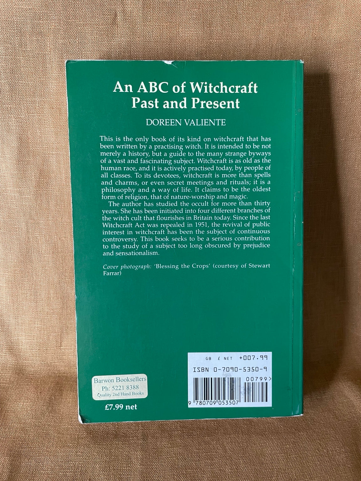 An ABC of Witchcraft Past and Present by Doreen Valiente back cover