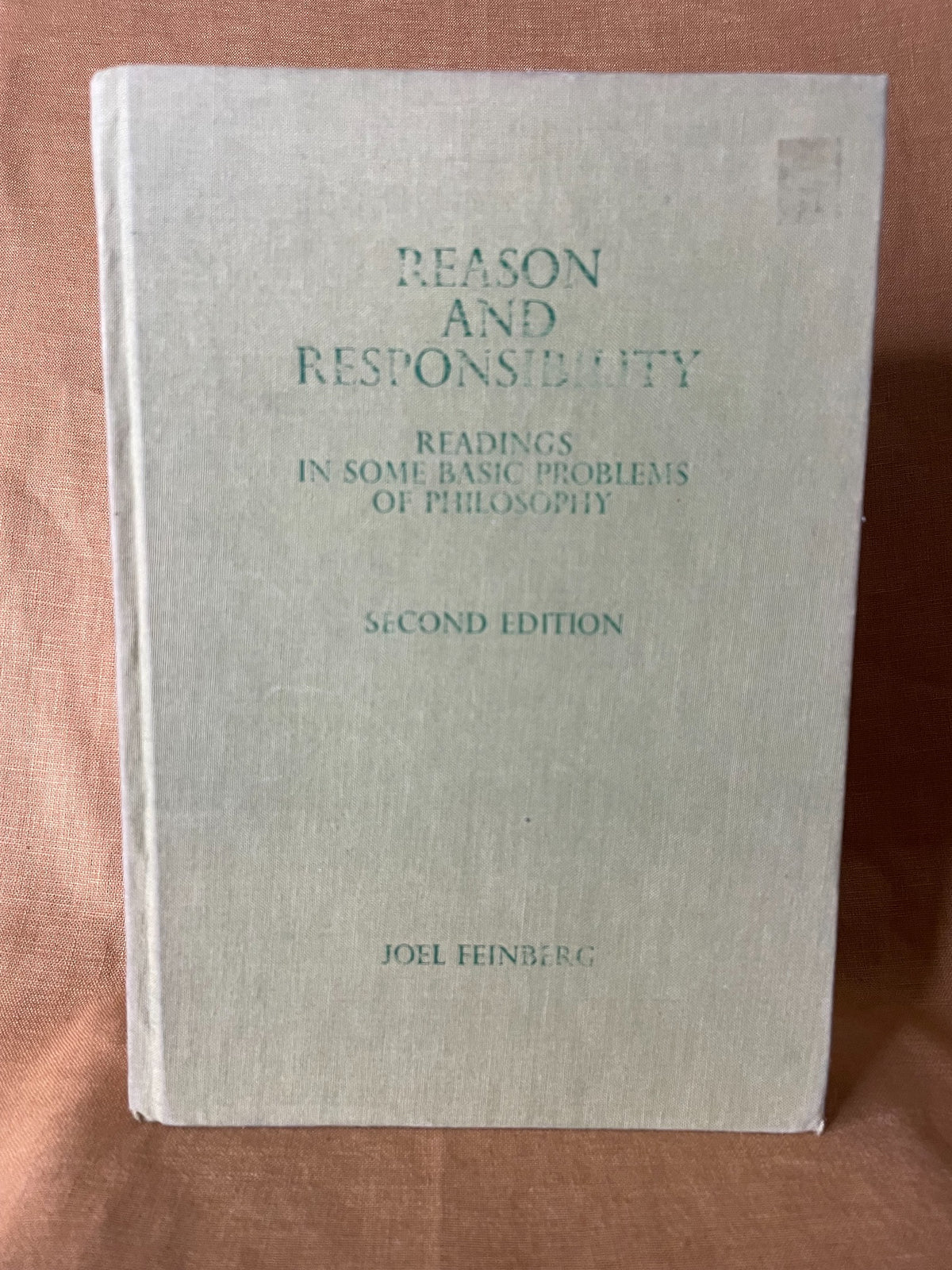 Reason and Responsibility by Joel Feinberg, second edition, front cover