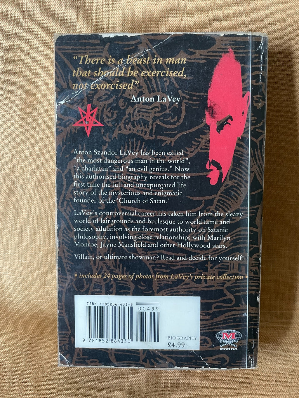 The Secret Life of a Satanist by Blanche Barton, 1992 Mondo paperback, back cover