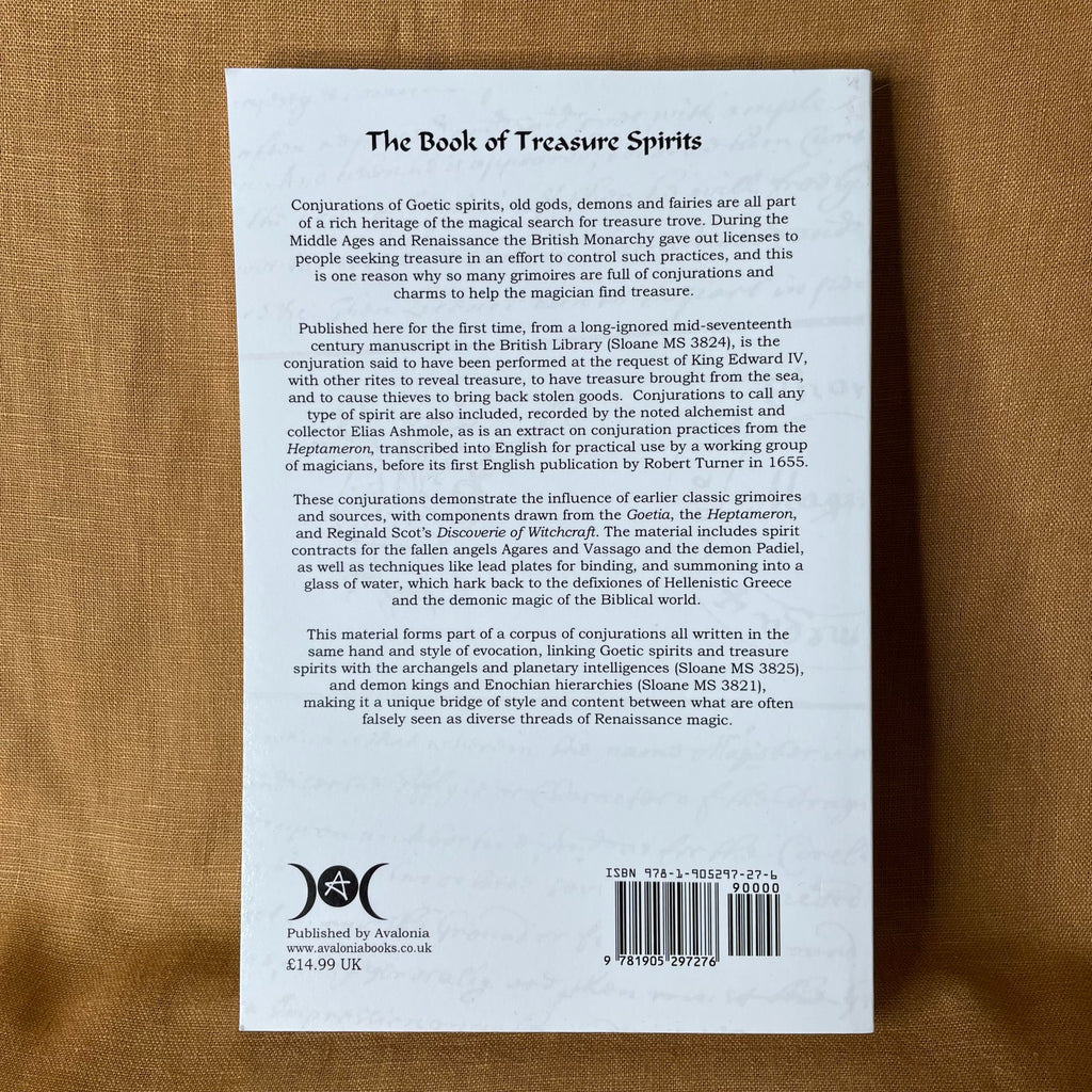 Back cover of The Book of Treasure Spirits by David Rankine