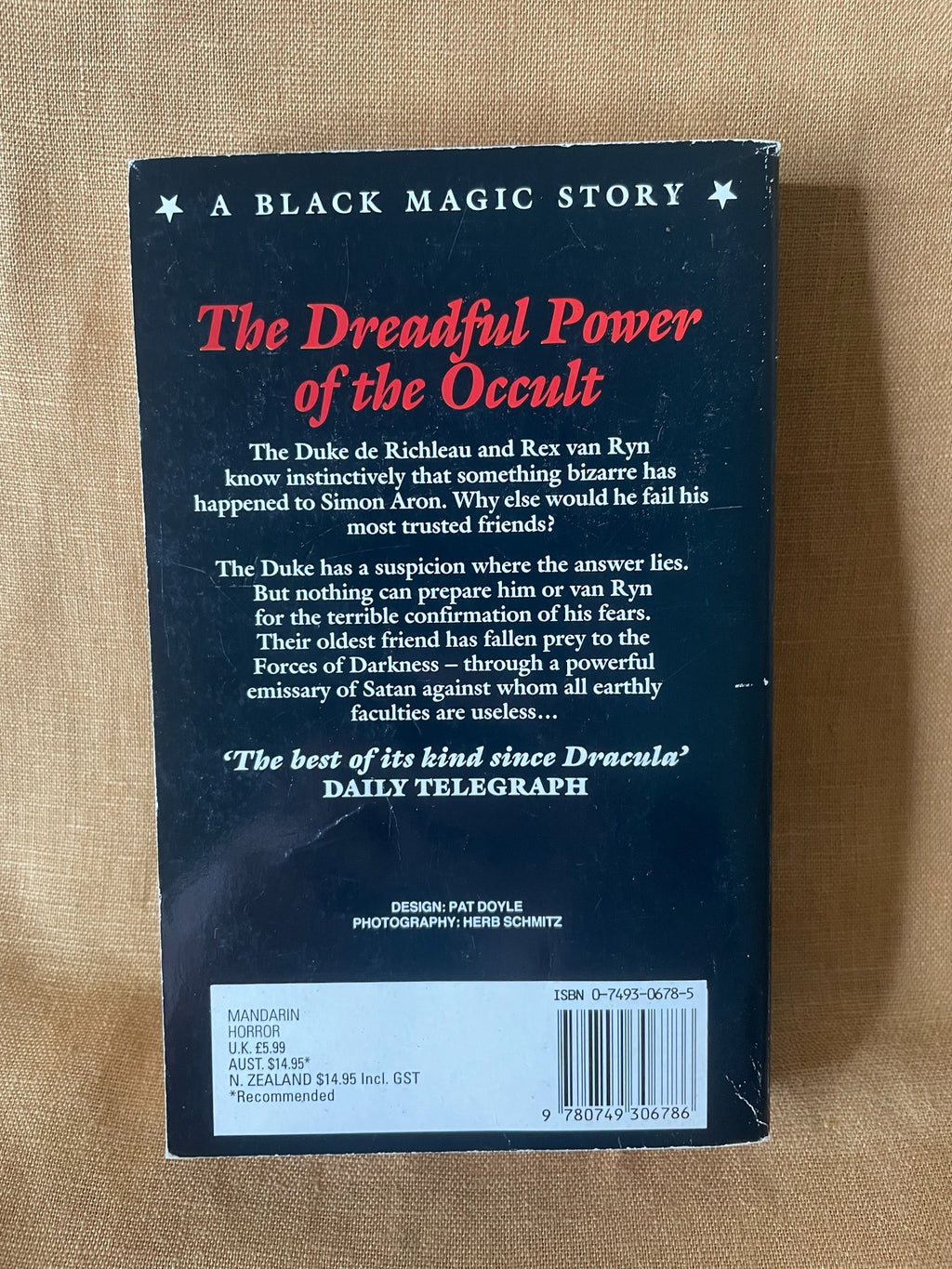 The Devil Rides Out by Dennis Wheatley back cover