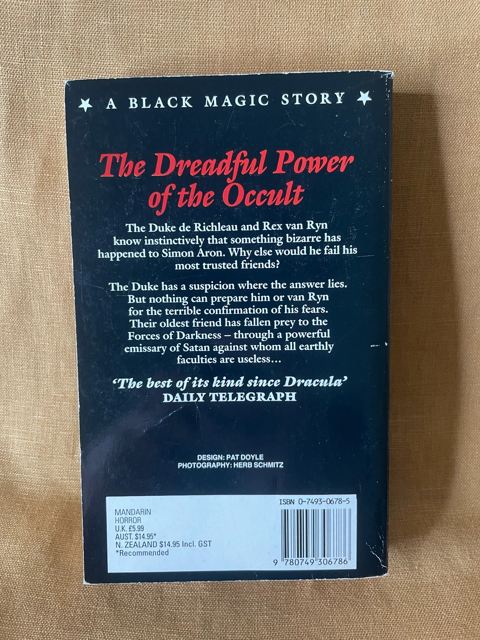 The Devil Rides Out by Dennis Wheatley back cover