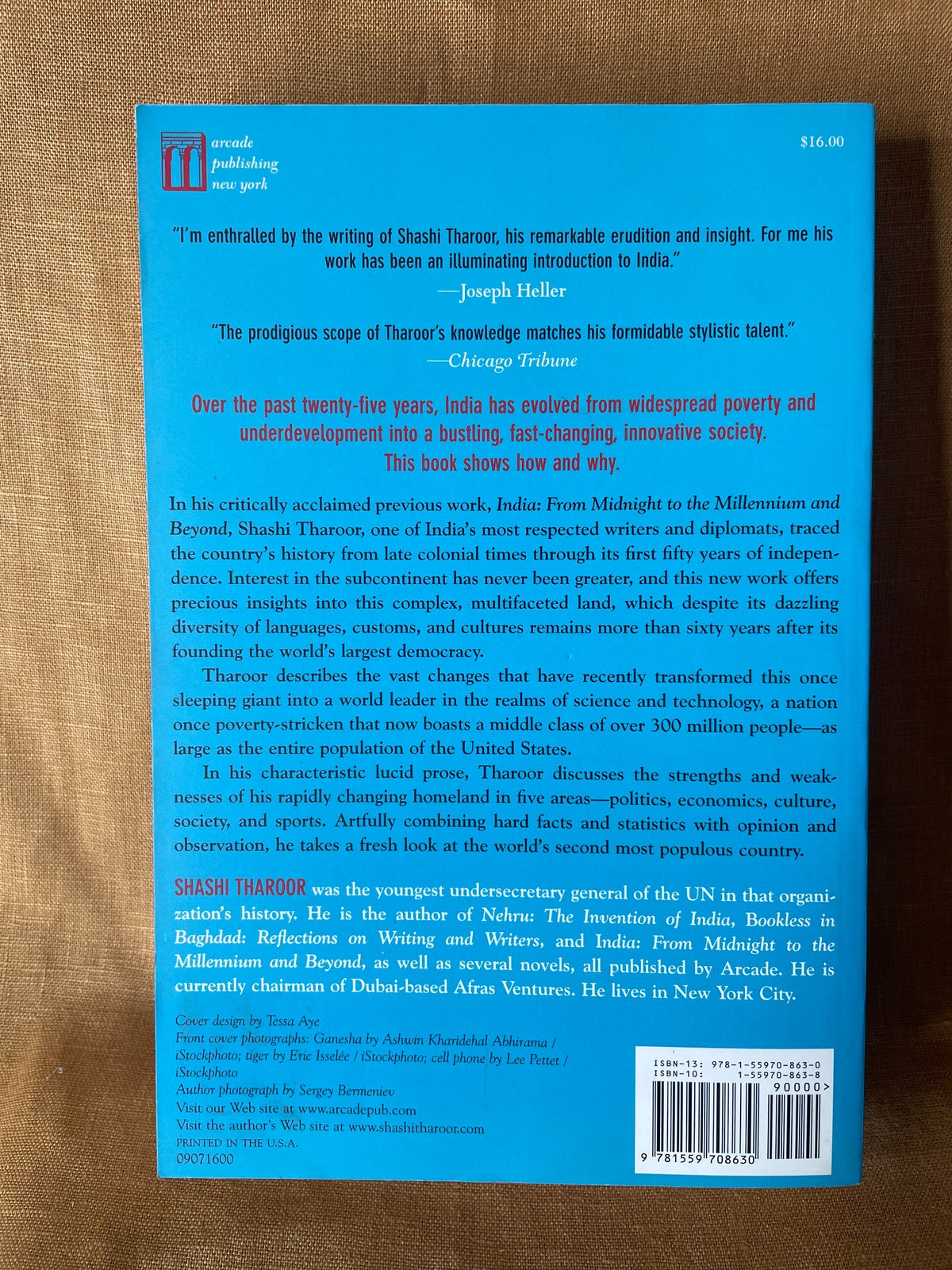 The Elephant, the Tiger, and the Cell Phone by Shashi Tharoor - back cover