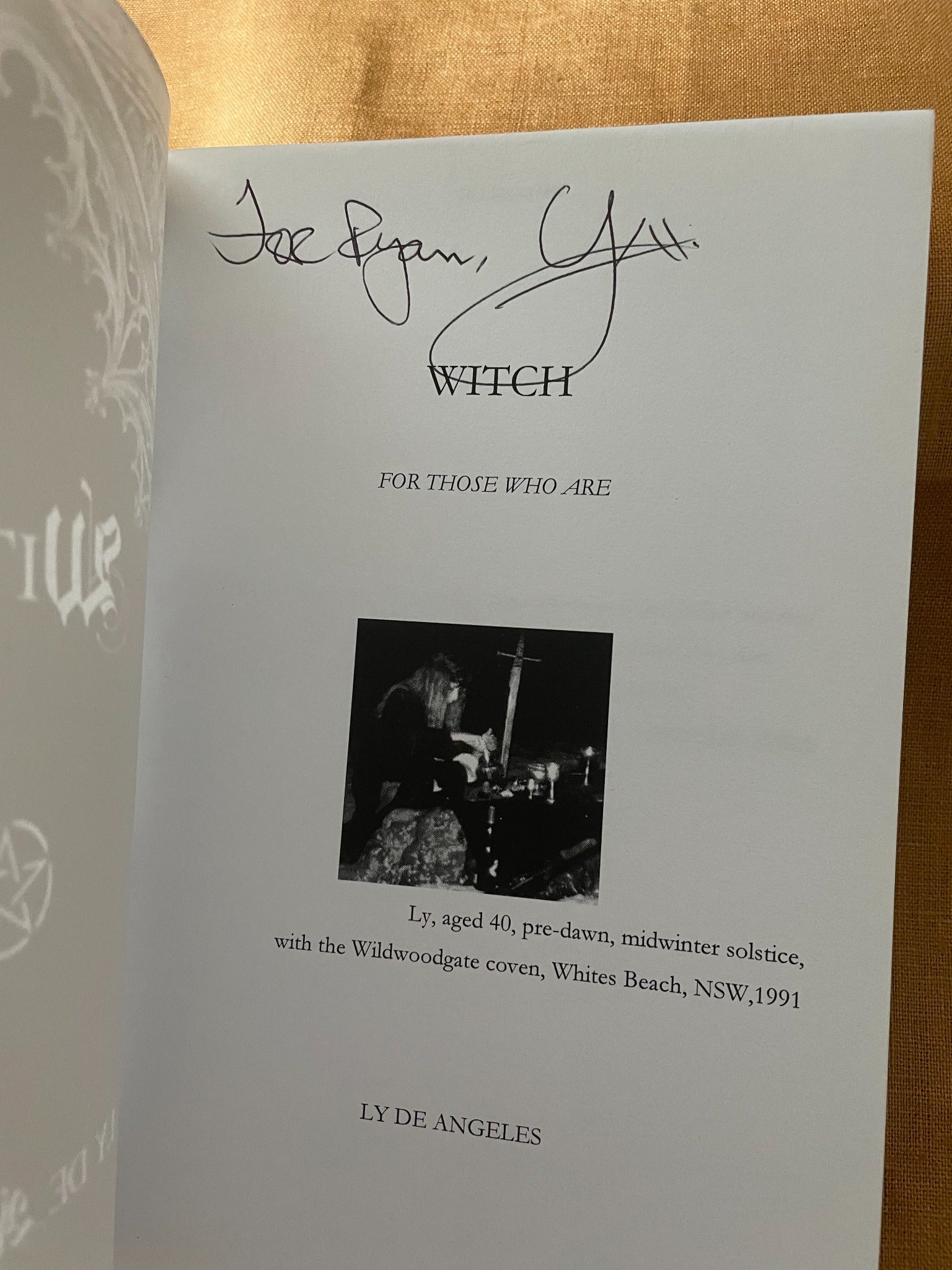 Witch: For Those Who Are by Ly de Angeles - signed and inscribed title page